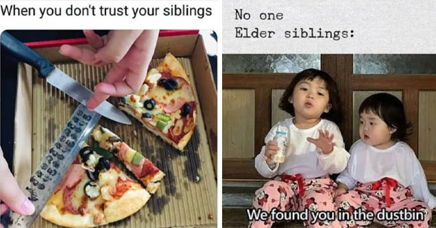 pizza - When you don't trust your siblings 924F3 | elder siblings we found you in the dustbin - No one Elder siblings We found you in the dustbin