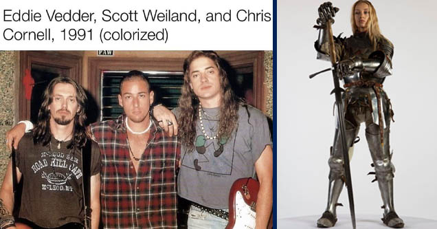 phil anselmo adam sandler - Eddie Vedder, Scott Weiland, and Chris Cornell, 1991 colorized Paw Koad Holeod, Et | armour