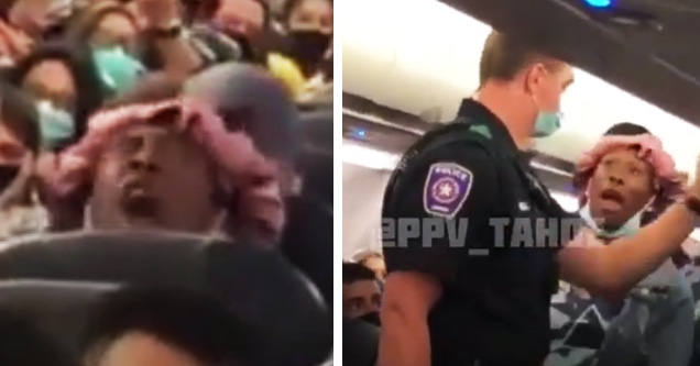 woman freaking out on plane removed by police