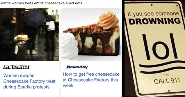 how to get free cheesecake, lol at drowning