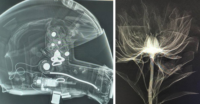 an xray of a motorcycle helmet