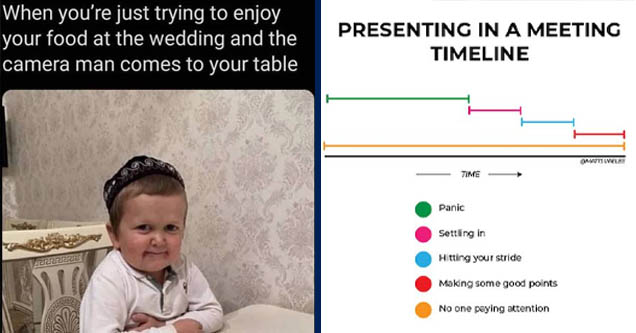 wedding cameraman meme | presenting in a meeting timeline