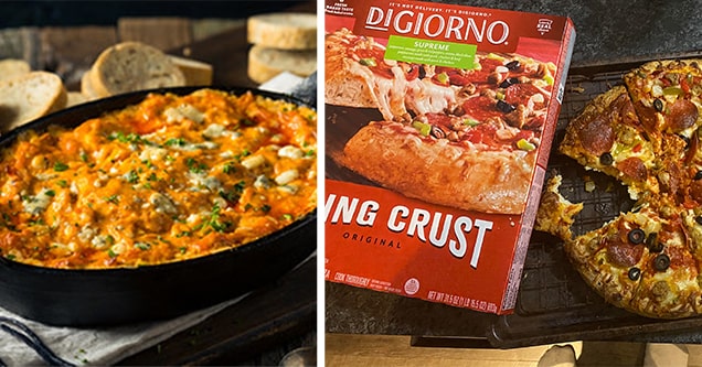 digiorno pizza and buffalo chicken dip