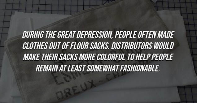 Great Depression flour sacks