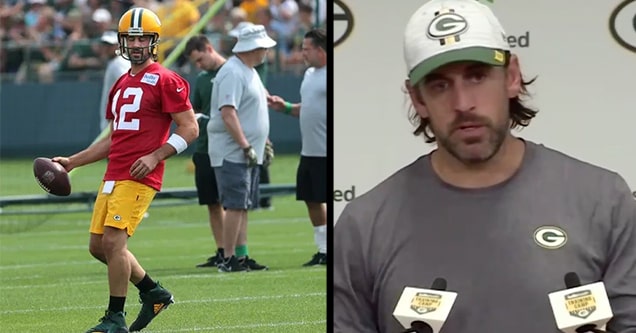 packers training camp aaron rodgers