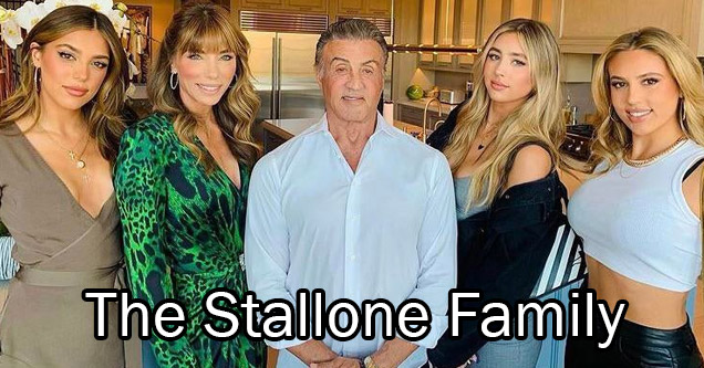 Sylvester Stallone and his wife and 3 daughters