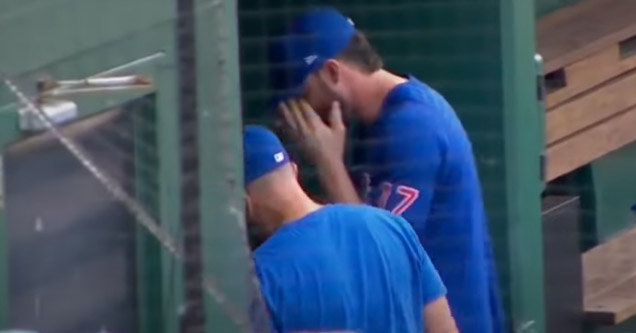 kris bryant getting emotional on the phone