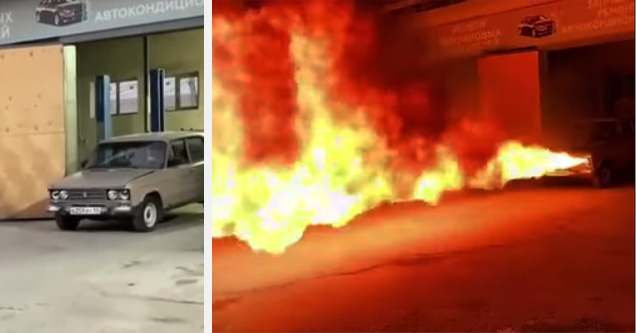 russian flamethrower car