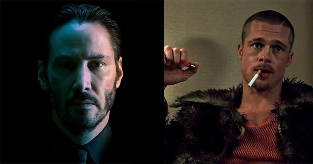 Keanu Reeves as John Wick the Sigma and Brad Pitt from Fight Club as the Alpha