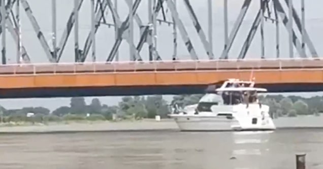 boat stuck on river