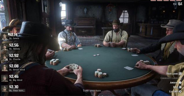 characters and games that let you have second jobs -  Red Dead Redemption - playing poker