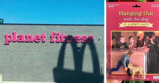 planet fitness logo with shadow of mcdonalds