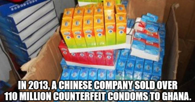 In 2013, A Chinese Company Sold Over 110 Million Counterfeit Condoms To Ghana. imgflip.com