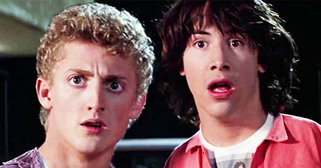 a photo from the original bill and ted