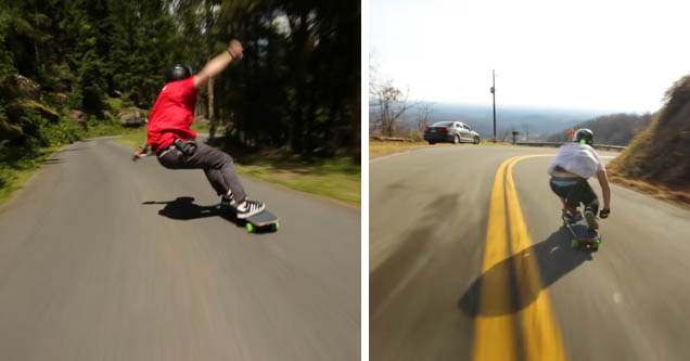 longboarder's close calls