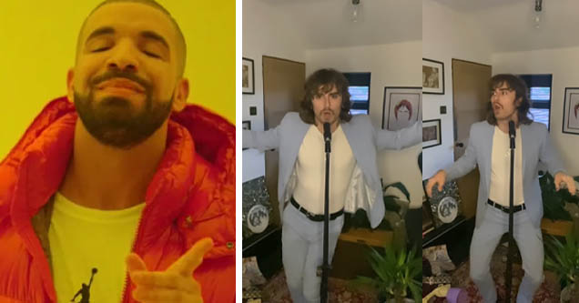 Happy Drake | YouTuber imitatig David Byrne and doing 'Hotline Bling' in Talking Heads style