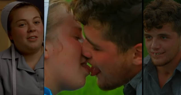 Amish couple tries the 'English kiss'