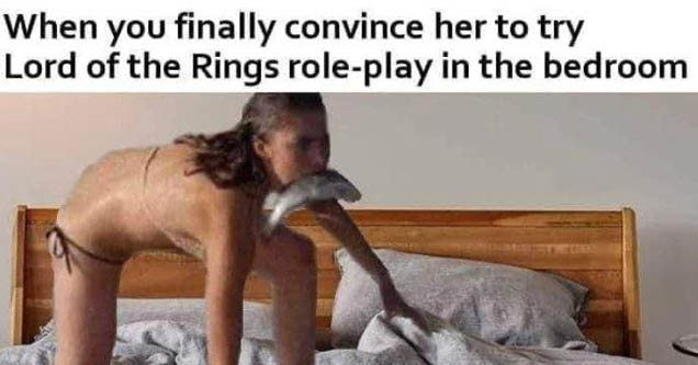 you finally convince her to try lord - When you finally convince her to try Lord of the Rings roleplay in the bedroom Jordarlinics Hiretosting