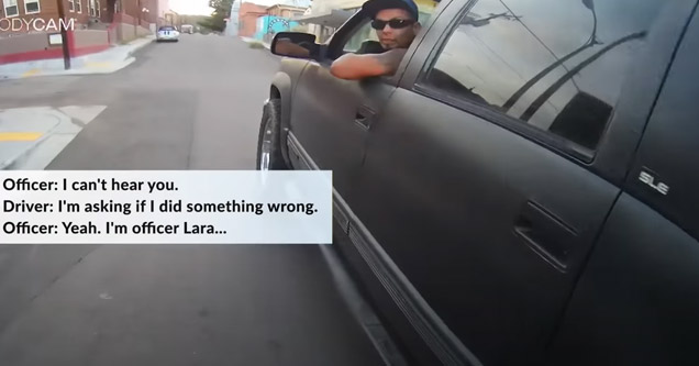 a man pulling a gun on a cop during a traffic stop