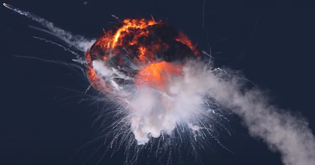 a big explosion during the firefly rocket launch