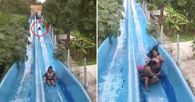 waterslide collision