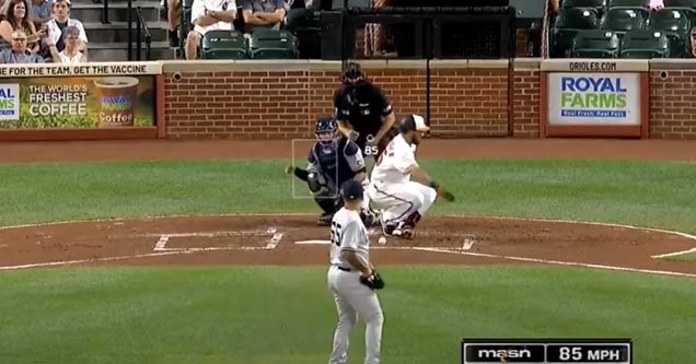 an mlb player who foul tipped a ball into his nuts