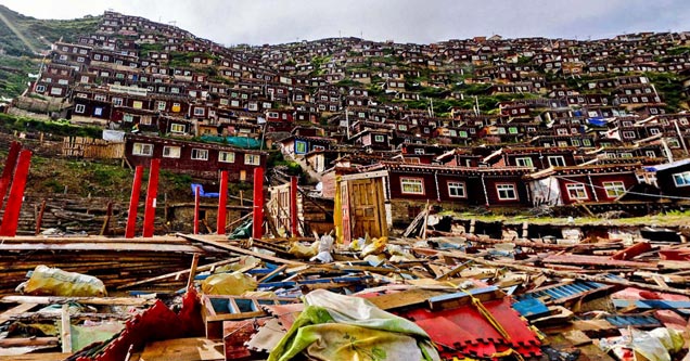 a hillside village in china