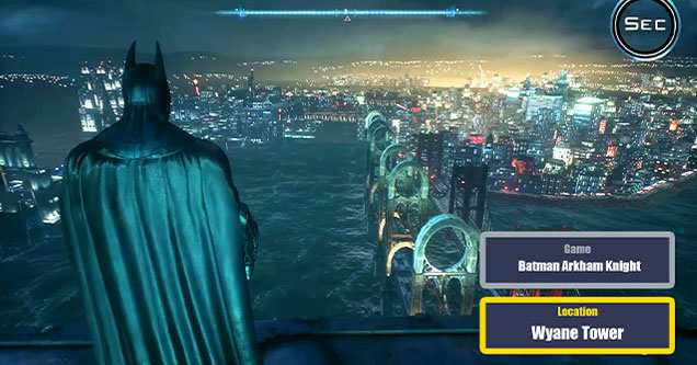 the highest vantage point you can reach in video games - Batman Arkham Knight