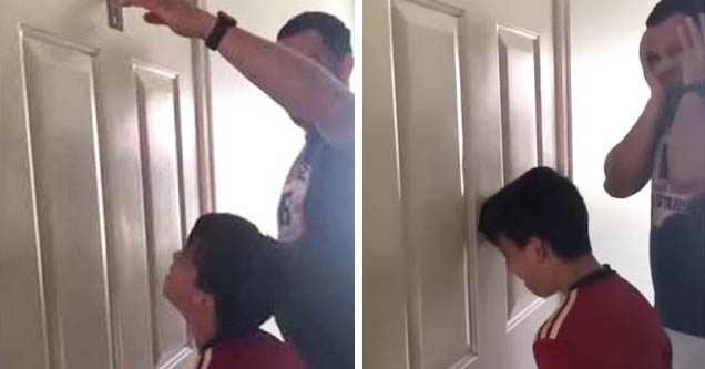 Dad pranks son with credit card on door prank, son actually wins