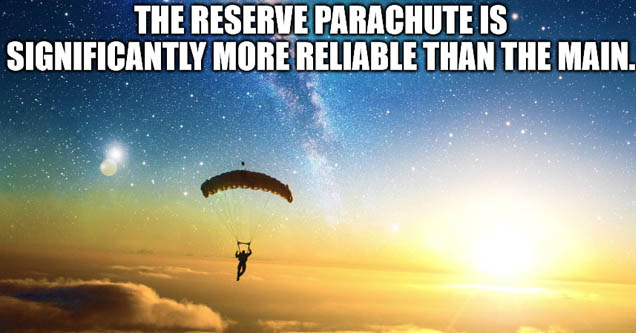 sky - The Reserve Parachute Is Significantly More Reliable Than The Main. imgflip.com