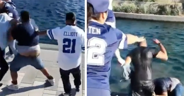 cowboys fans fight				           nfl brawl fight fans Chargers cowboys water punch ouch sofi stadium california los angeles chargers dallas cowboys nfl fans fans fight