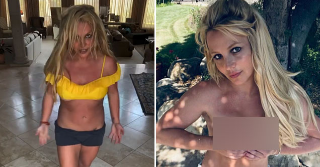 the curious case of Britney Spears' Instagram page -  Britney Spears holding her boobs