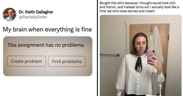 a funny meme from twitter about brain finding problems