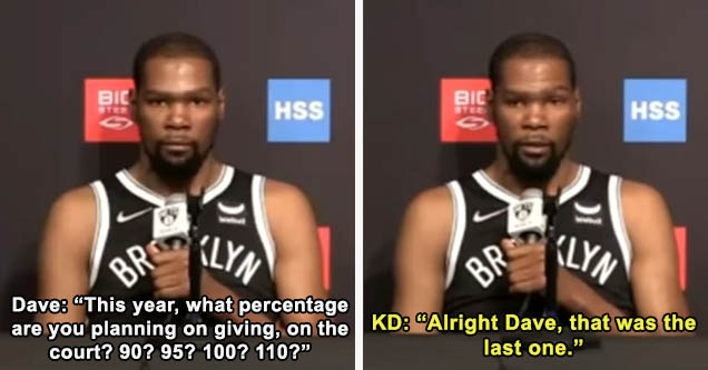 Kevin Durant trolled by Dave Letterman at Nets press conference