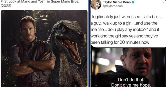 jurassic world x oc fanfiction - First Look at Mario and Yoshi in Super Mario Bros. 2022 | photo caption - Taylor Nicole Dean I legitimately just witnessed... at a bar.... a guy...walk up to a girl....and use the line