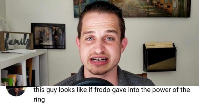 a funny comment about guy looking like frodo