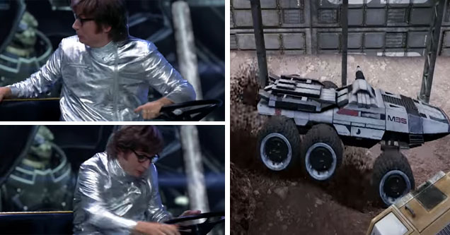 austin powers in golf cart scene | MAKO in Mass effect