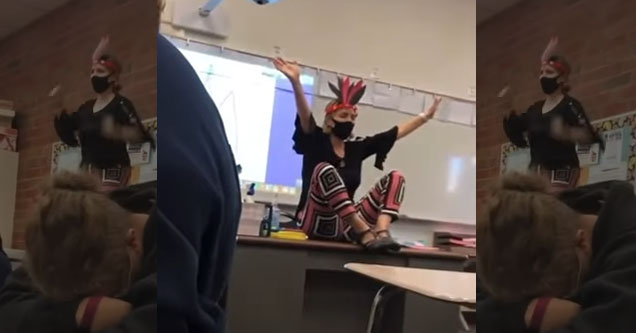 Riverside, CA math teacher wears homemade headdress for trigonometry lesson, because.... reasons, I guess?