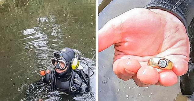 diver finds wedding ring