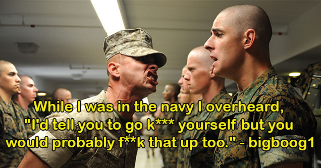 brutal insults from the sick minds of Reddit -  While I was in the navy I overheard,