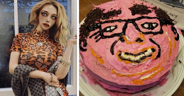 a woman with extreme plastic surgery and danny devito case