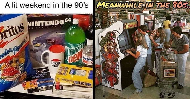 90s vs 80s retro pics