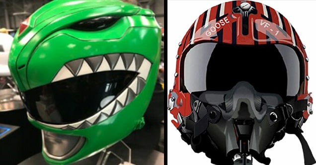 green ranger and goose helmets