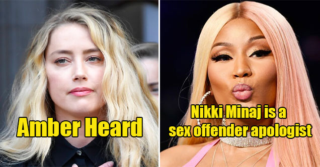 celebrities we all can agree are the worst -  Amber Heard -  Most people will understand why - Nikki Minaj is a sex offender apologist