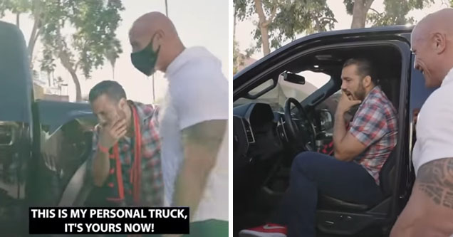 Dwayne Johnson gives his personal truck away to deserving veteran