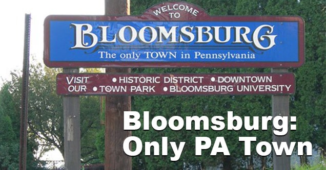 bloomsburg, PA sign