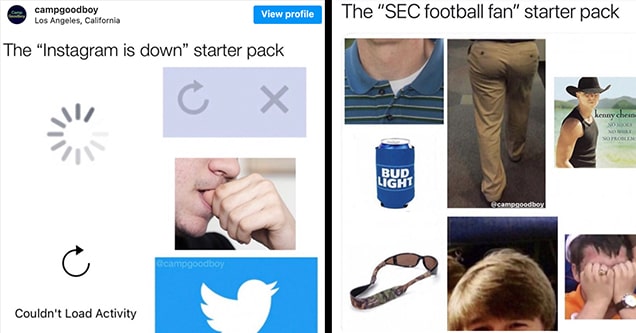 sec fan and instagram starter packs