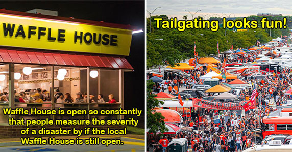 things America has that the rest of the world wants -  Waffle House and tailgating