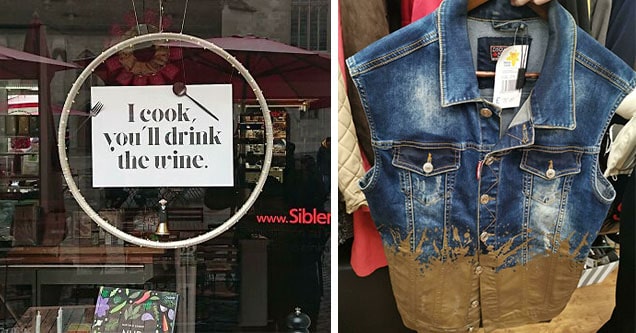 sign and denim vest