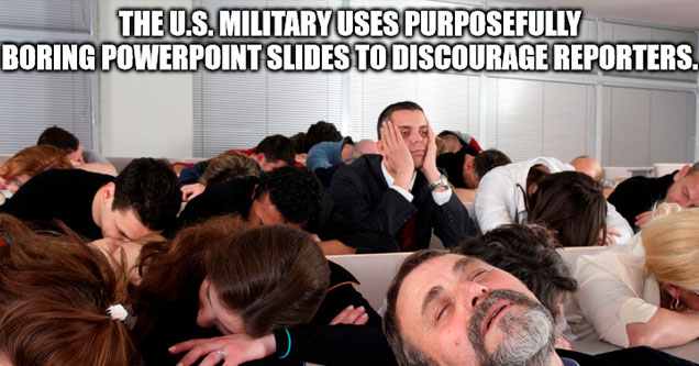 boring lecture - The U.S. Military Uses Purposefully Boring Powerpoint Slides To Discourage Reporters. imgflip.com